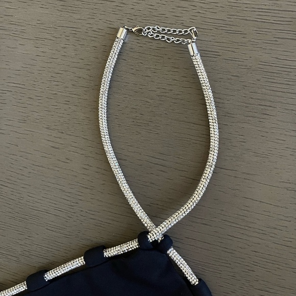 LOVERS + FRIENDS | Black Chloe Jumpsuit with Crystal Embellished Halter Neckline - Picture 9 of 15